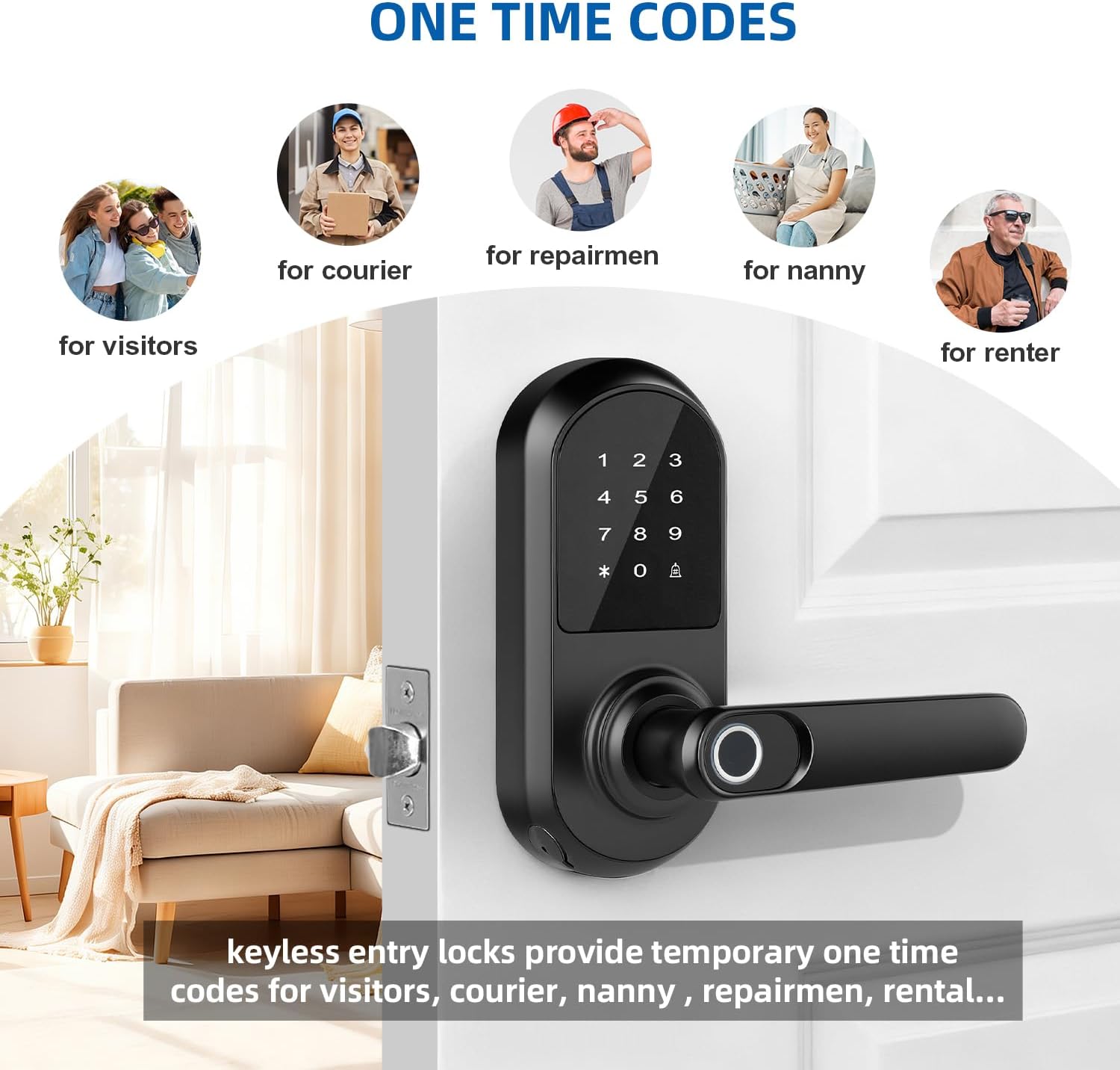 Smart Door Lock WiFi APP Remote Control Unlocking Keyless Entry Fingerprint Passwords IC Fobs Electronic Touchscreen Keypad Handle Deadbolt an-ti Peeping Passwords