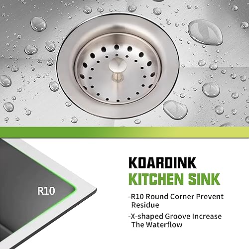 Miniatura 6 de Fregadero de acero inoxidable de un solo tazón  22 x 18 pulgadas moderno combo de bar y cocina  rejilla SS, alfombrilla de silicona, juego de