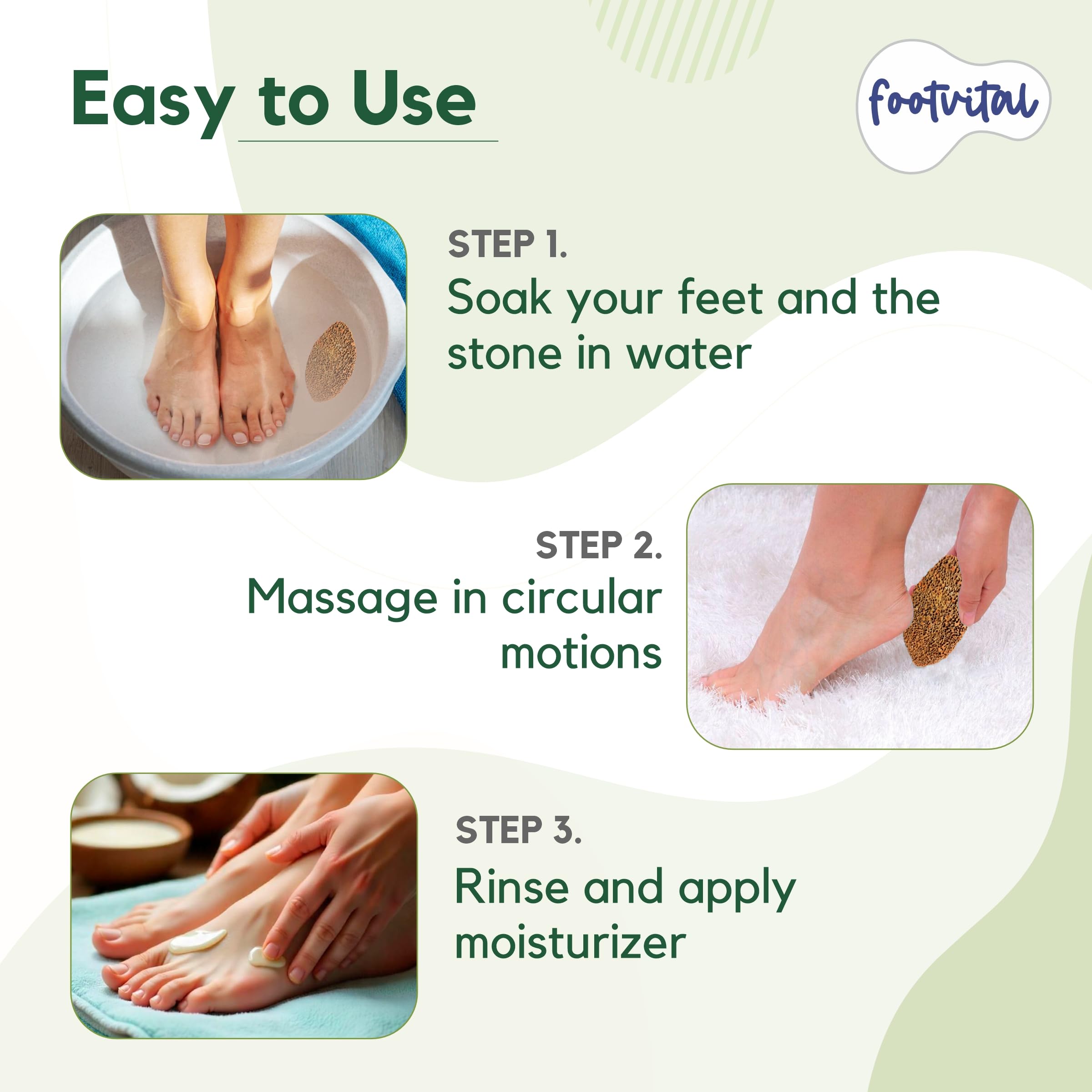 FOOTVITAL Foot Scrubber (1-Sided with Handle) | Pure Terra-Cotta Pumice Stone Pedicure Scraper | Natural Exfoliation | Artisan-Crafted for Smooth, Beautiful Feet - Image 4 thumbnail