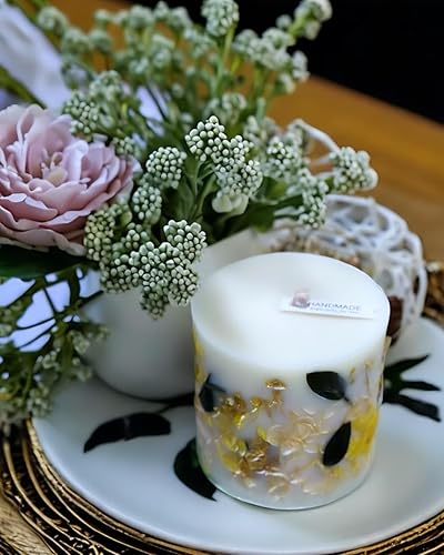 Miniatura 2 de Vela de aromaterapia perfumada de jazmín, 100% cera de soja, hecha a mano y no tóxica, vela de flores naturales para relajación, ambiente relajante