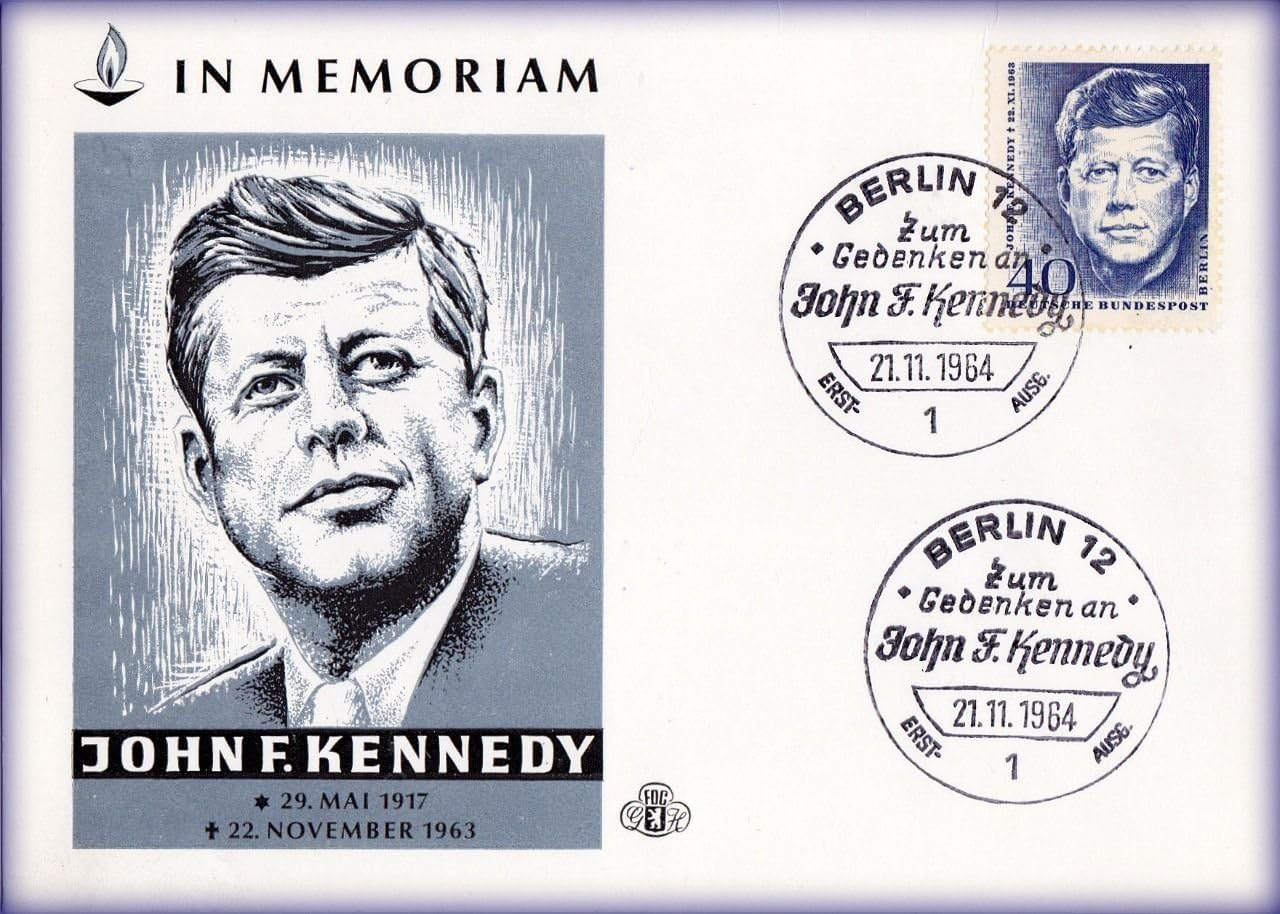 RARE ORIGNAL 1964 JFK FIRST DAY COVER from DIVIDED BERLIN at HEIGHT of COLD WAR! Mint Condition