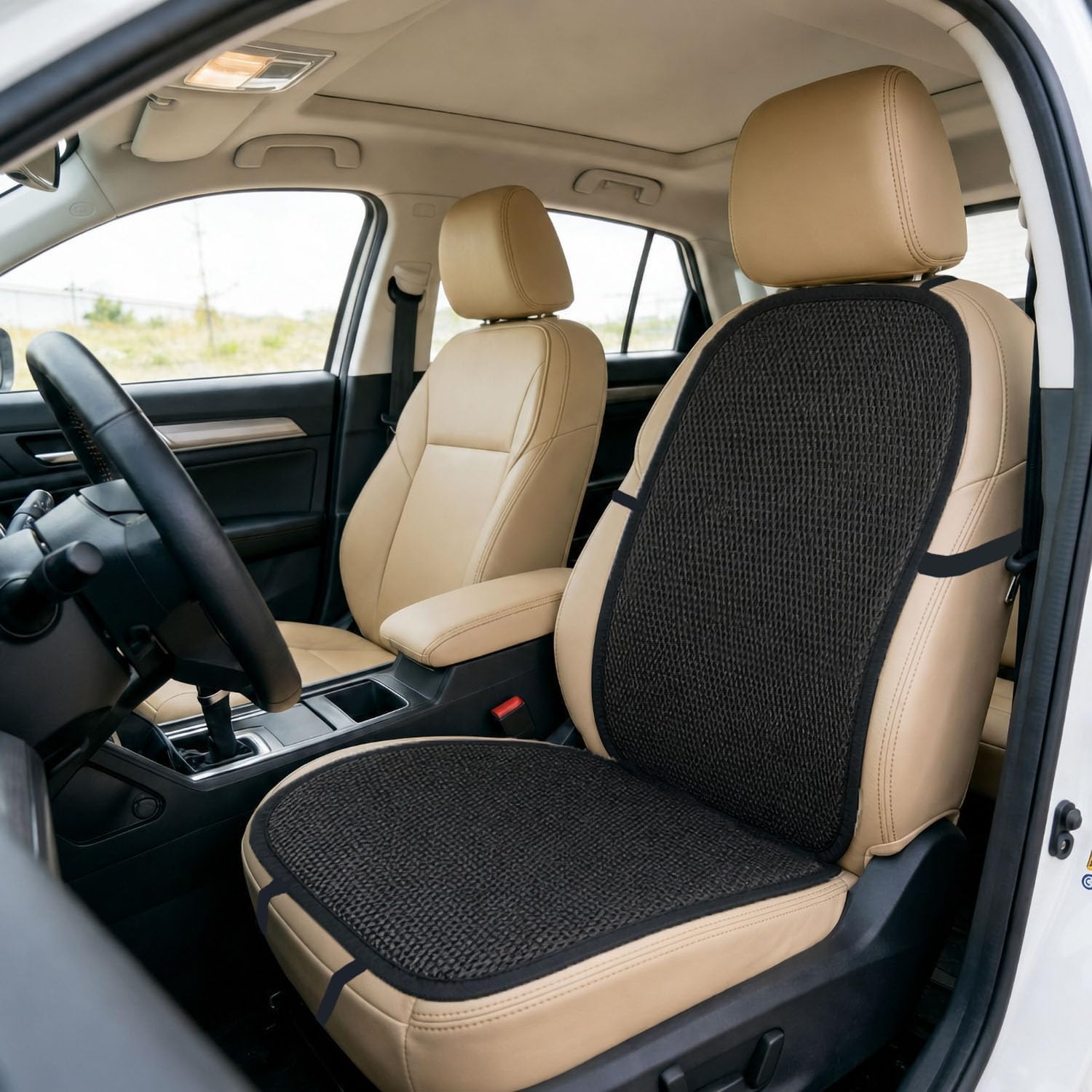 Cooling Breathable Mesh Car Seat Cushion Pad Cover Summer Universal 3D Honeycomb Mesh Auto Non-Slip Back Cushion for Car SUV Truck Pickup (Black 1Pcs)