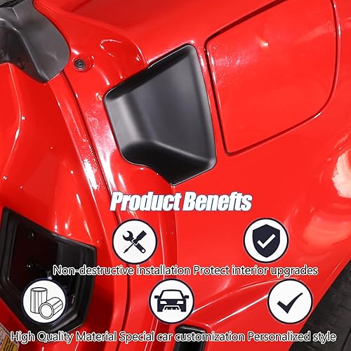 Miniatura 3 de Fundas adhesivas para manija de puerta exterior de automóvil compatibles con Chevy Corvette C6 2005-2013, accesorios protectores antiarañazos (negro