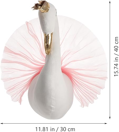 Miniatura 2 de Decoración 3D para colgar en la pared, lindo vestido de corona, cisne, gancho para guardería, habitación de niños, niñas, boda, cumpleaños (rosa)