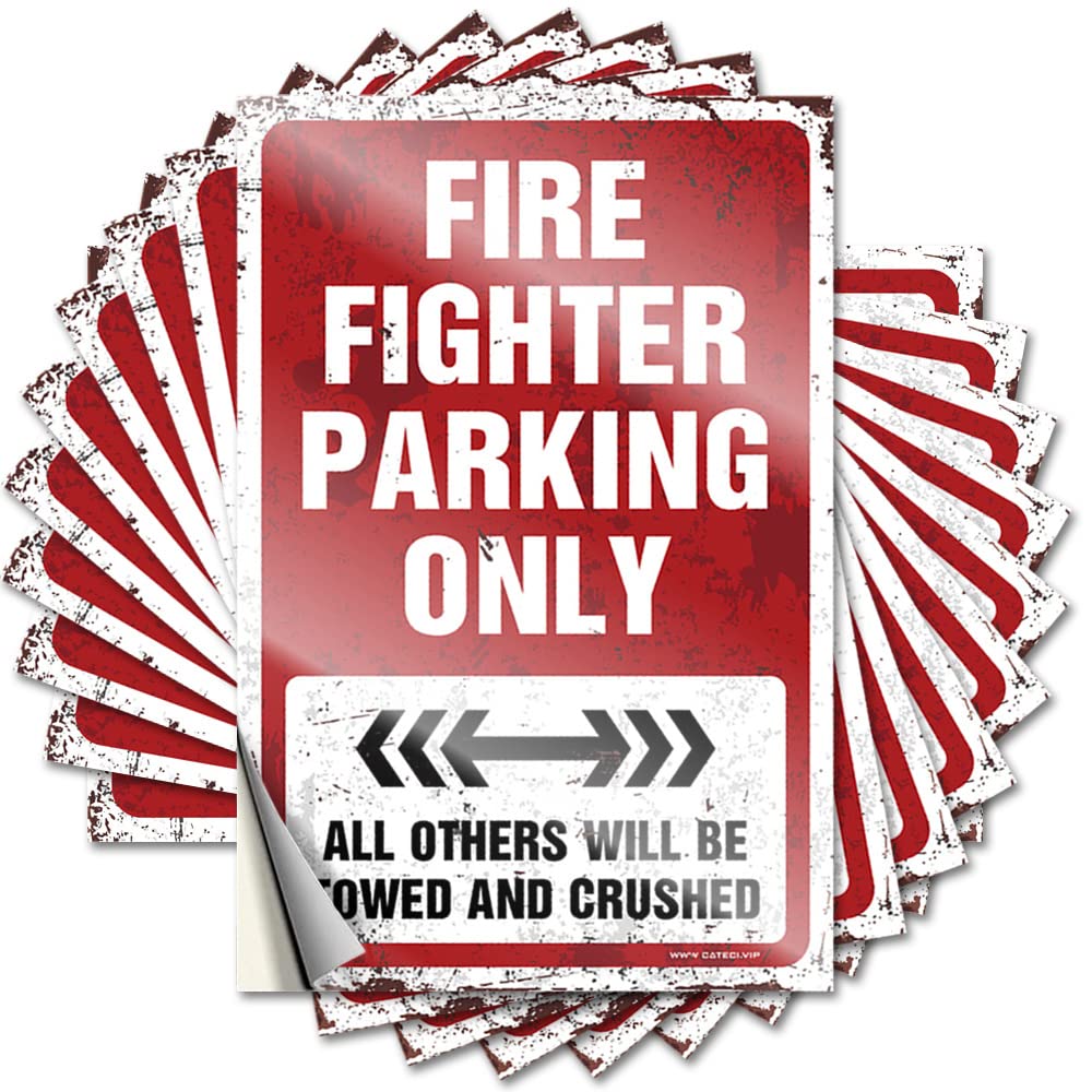 Fzfn Colour Sticker Cottage Waterproof Vinyl Sticker | Fire Fighter Parking Only Good Garage For Free Diy Projects(6X9cm)