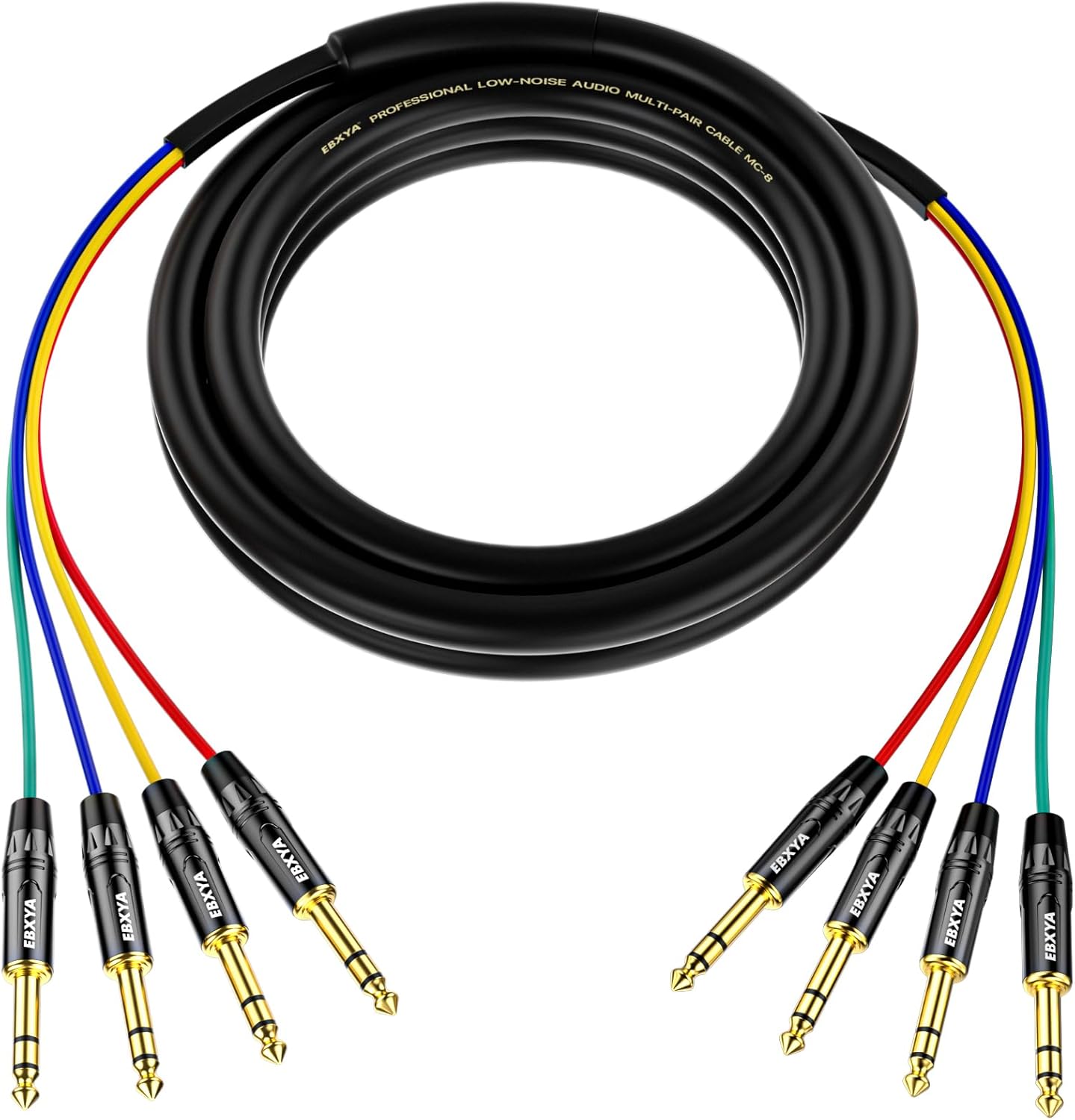 EBXYA 8 Channel 1/4 Inch TRS to XLR Snake Cables, 6.35mm Male Jack Stereo Audio Balanced Line to XLR Cables, 10 Feet 1 Pack