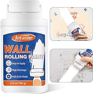 White Paint Roller, Paint with Roller, Fast-Drying and Water-Based White Paint for Wall, Integrated Paint Roller Kit, Paint Brushe for White Surface (1 Pack)