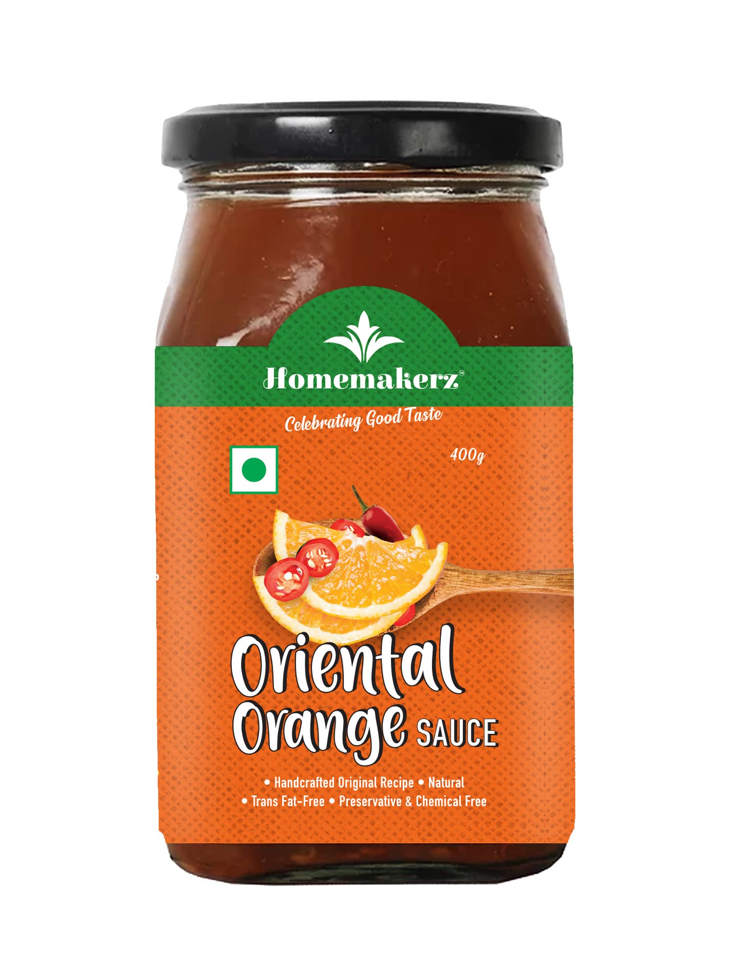 Homemakerz Oriental Orange Sauce - Sweet, Sour & Chilli Sauce - 400 gm - Preservative Free, Chemical Free & Oil Free