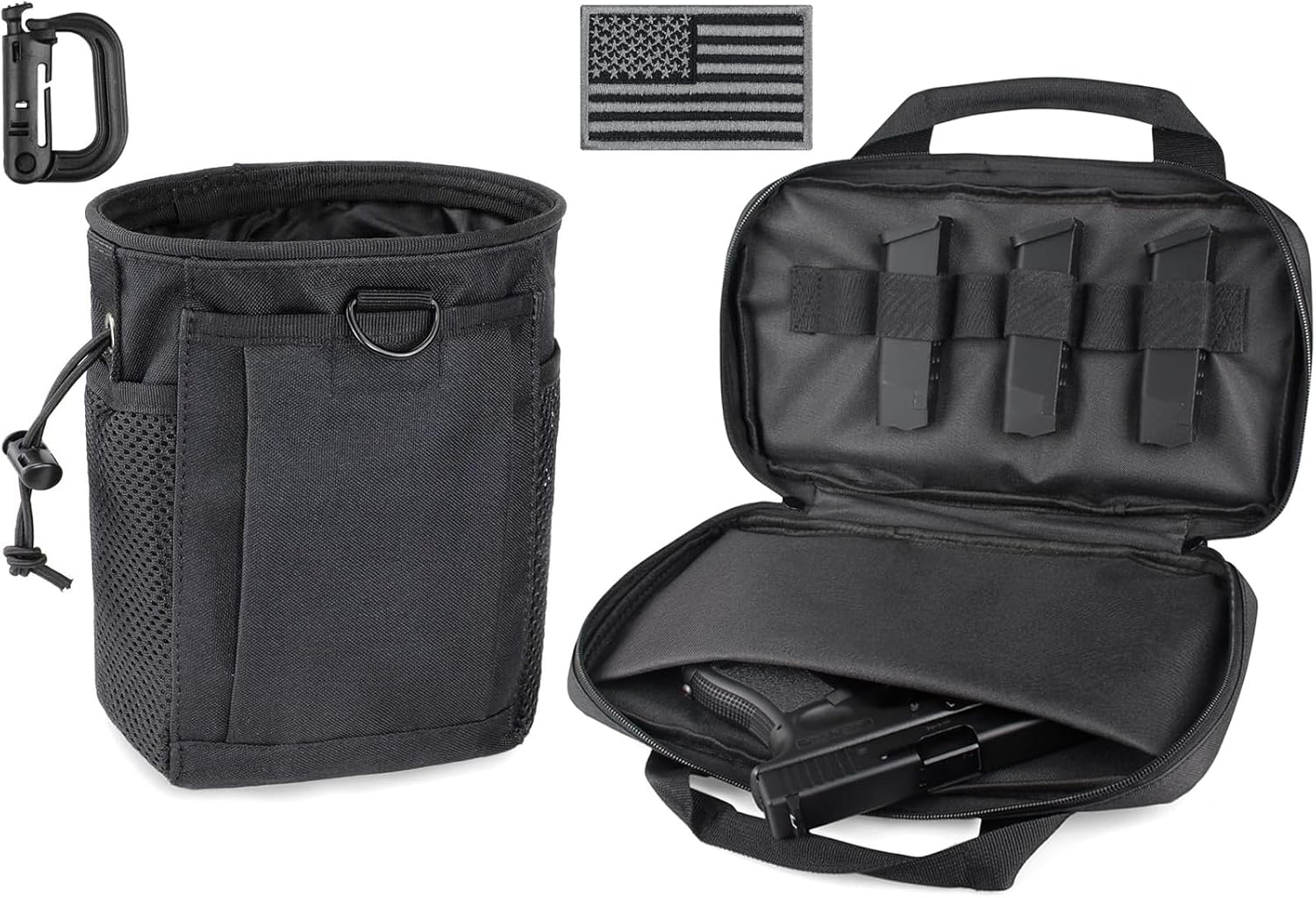 LIVANS Tactical Molle Dump Pouch with Tactical Pistol Gun Case, Magazine Recovery