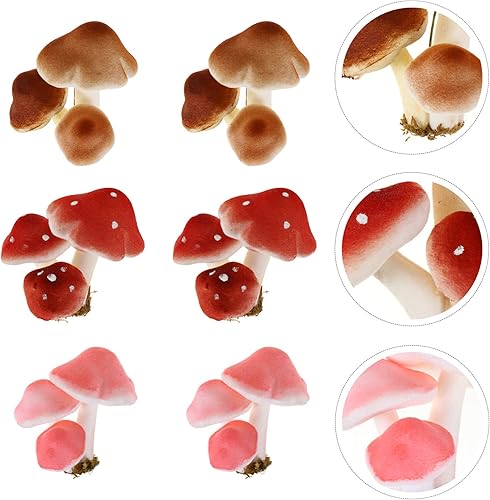 Miniatura 6 de BESPORTBLE Mini decoración de hongos artificiales: hongo de simulación, hongo decorativo de emulación, hongo de paisaje falso para el hogar, Gardon,