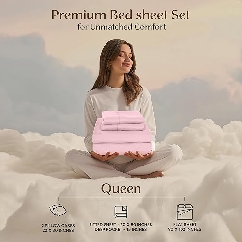 Miniatura 10 de Utopia Bedding Juego de sábanas tamaño Queen, ropa de cama de 4 piezas, microfibra cepillada, resistente al encogimiento y a la decoloración, fácil