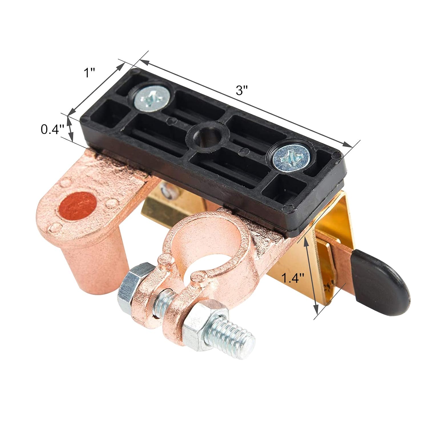 CZC AUTO Top Post Battery Disconnect Switch Solid Brass Knife Blade Master Switch 12V/24V Knife Power Shut Off Isolator for Car Marine Boat RV ATV, Vertical