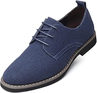 Mens Suede Leather Dress Shoes Casual Lace Up Oxfords Shoes - Buy now