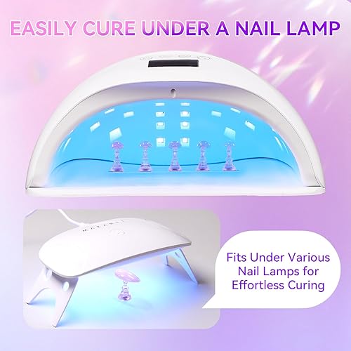 Miniatura 25 de Makartt Soporte de uñas para uñas a presión, práctica de pintura artística, soporte magnético para pintar uñas, soporte para diseños de uñas Aurora