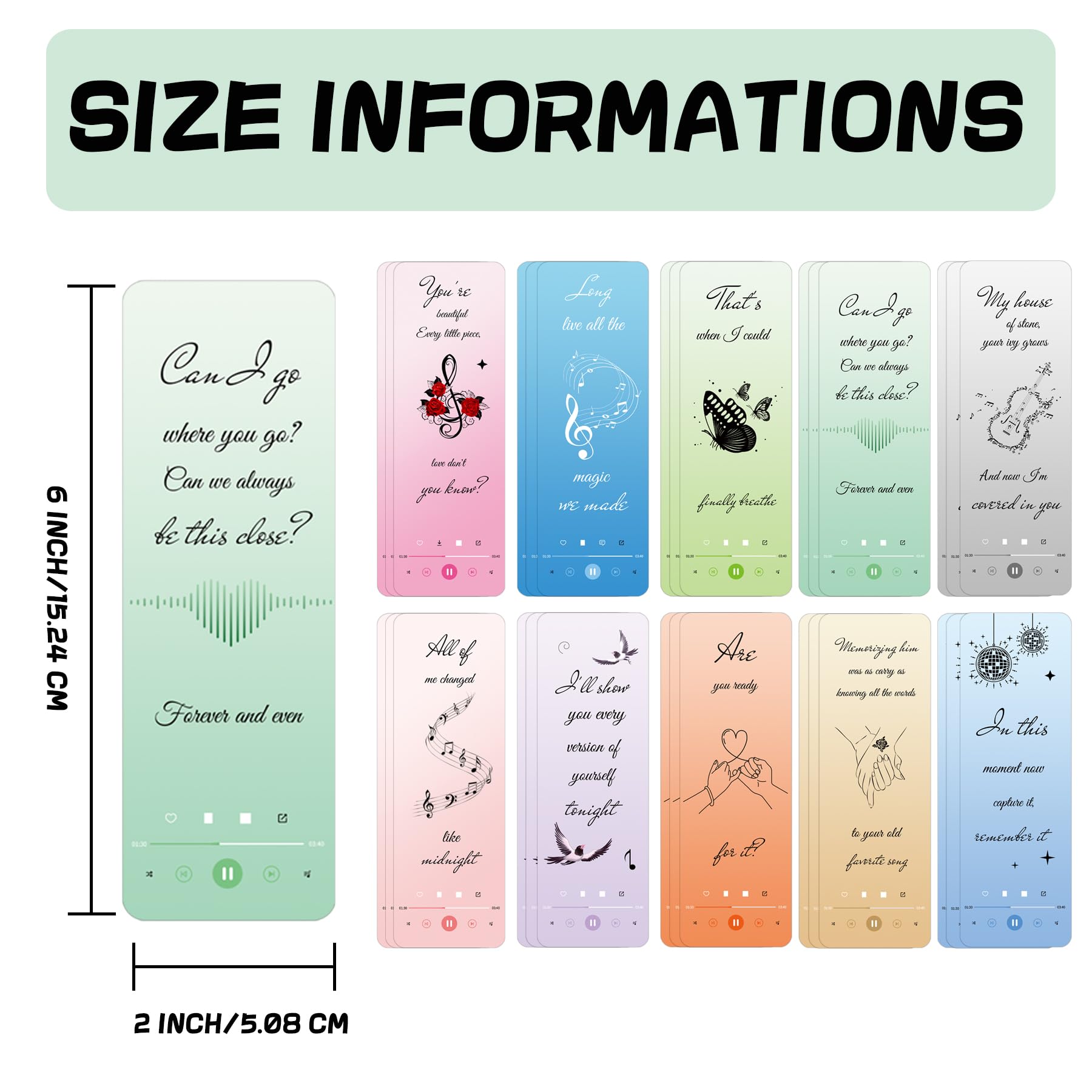 Music Inspired Bookmarks Fans Singer Book Marks Paper Album Quotes Gift Bookmarks or Book Lovers Adults Teacher Women Funny Reading Gift - Image 2