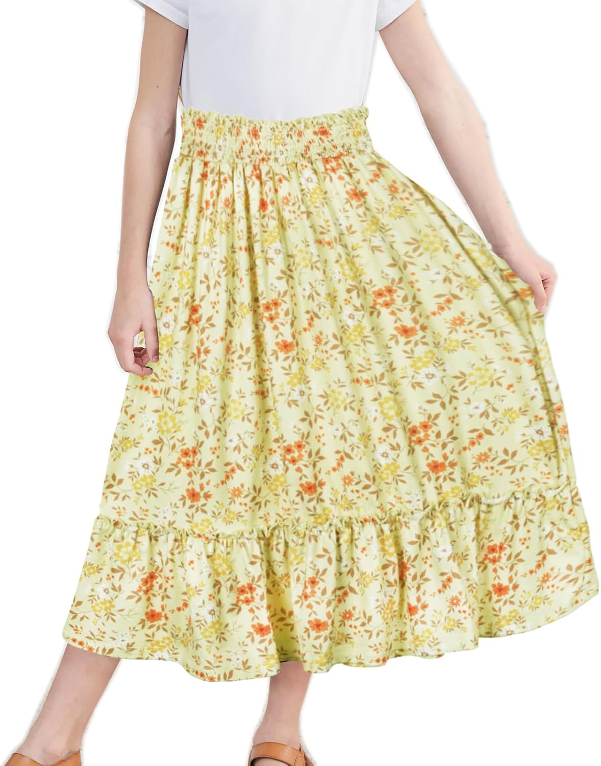 Girls Long Skirt Maxi for Girls Kids Ruffle High Waisted Skirts Summer Cute Boho Clothes