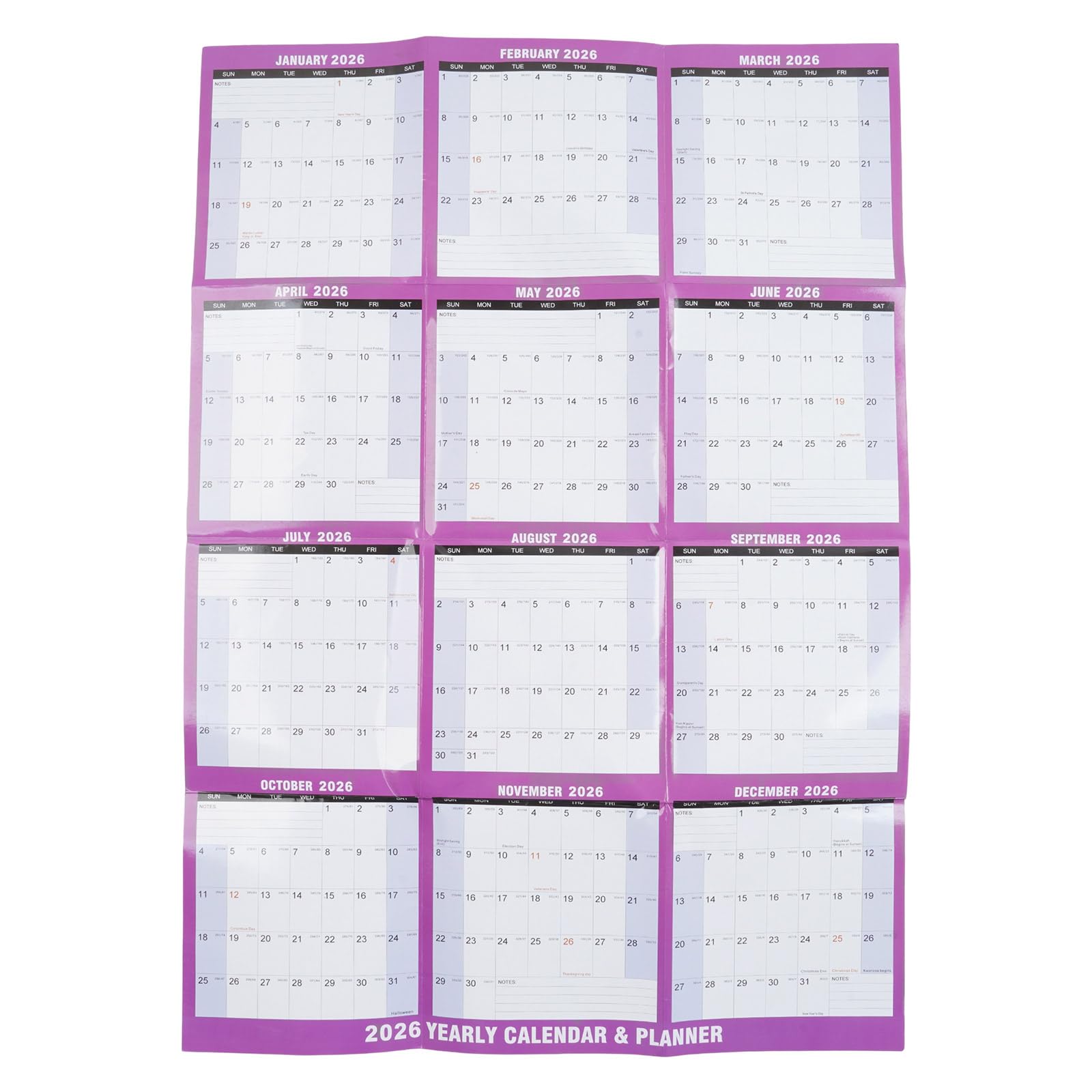 Tsophreniq 2025 Full Year to View Calendar Yearly Planner Erasable Wall Calendar Home Wall Organizers Runs From Jan to Dec
