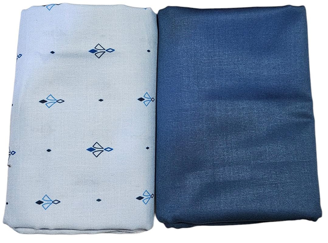 mans fab Shirt & Trouser Fabric in Velvet Box Packing (Shirt-2.35 m, Pant-1.25 m) Blue-67-picture-34