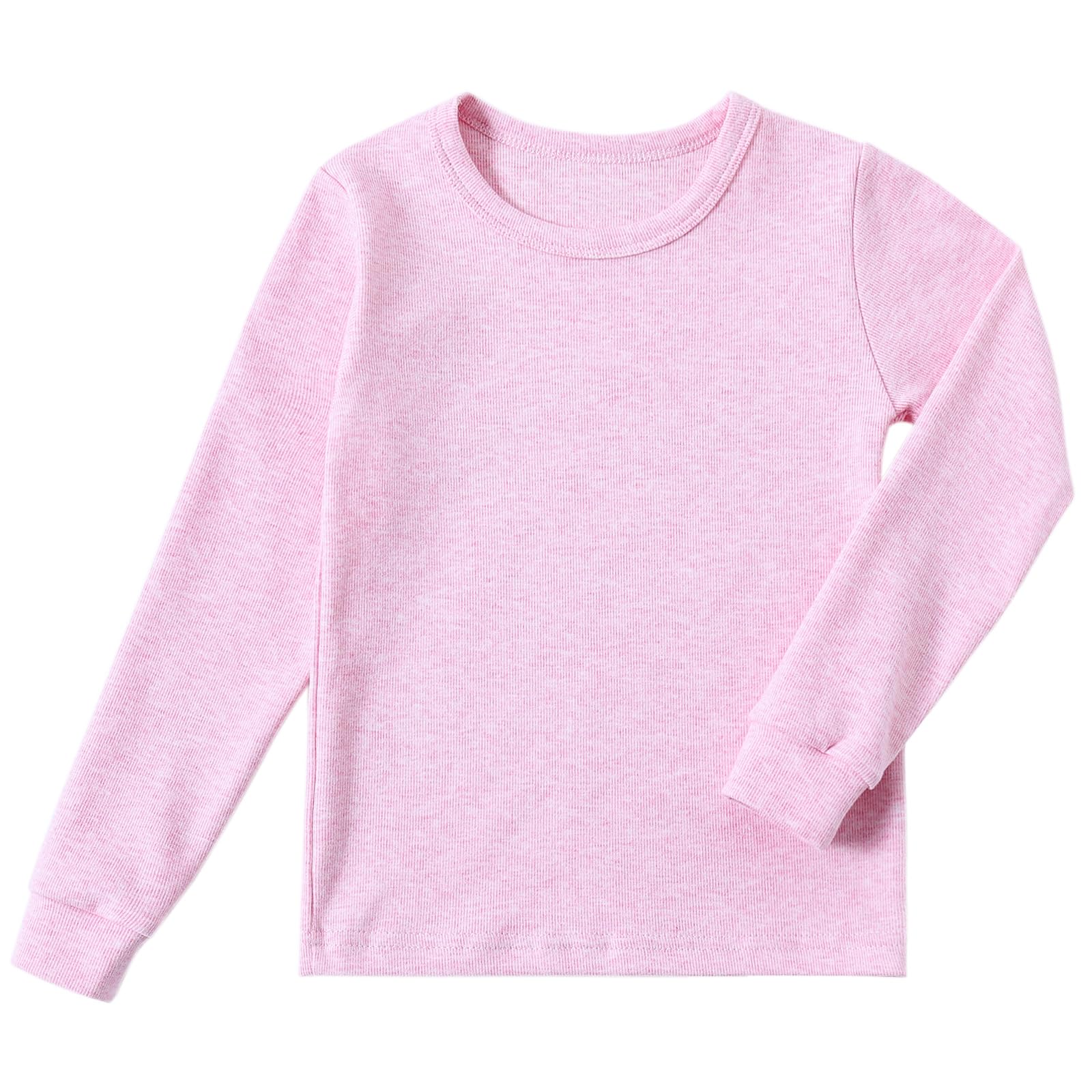 Kids Winter Thermal Underwear Long Johns Set Toddler Little Girls Pajamas Warm Base Layer Set (Pink,3T)