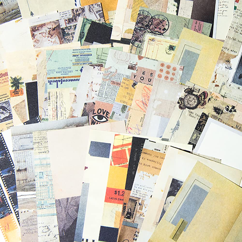 MOLNESO 300 Sheets Vintage Collage Ephemera Paper Antique Gothic Thick Scrapbook Paper Pad for Junk Journals Journaling Dark Academia Scrapbooking Supplies 3.9X2.6in
