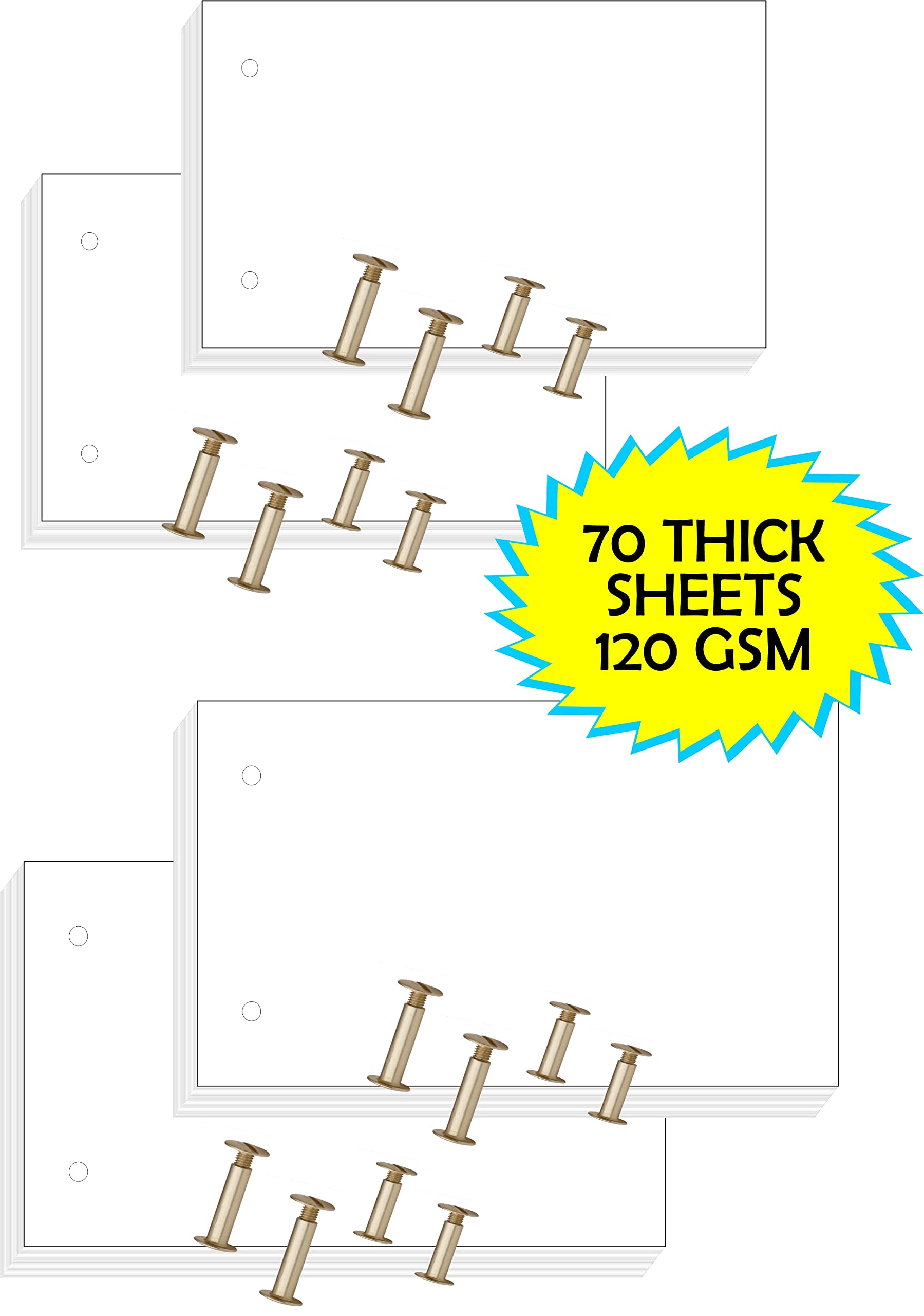 IMPRINT Flip Book Set of 2 Sizes of 2 Flip Book each ie. 2.5 x 4.5 Inch & 3 x 5 Inch With 2 Sizes of Binding Screws with Each Book 1