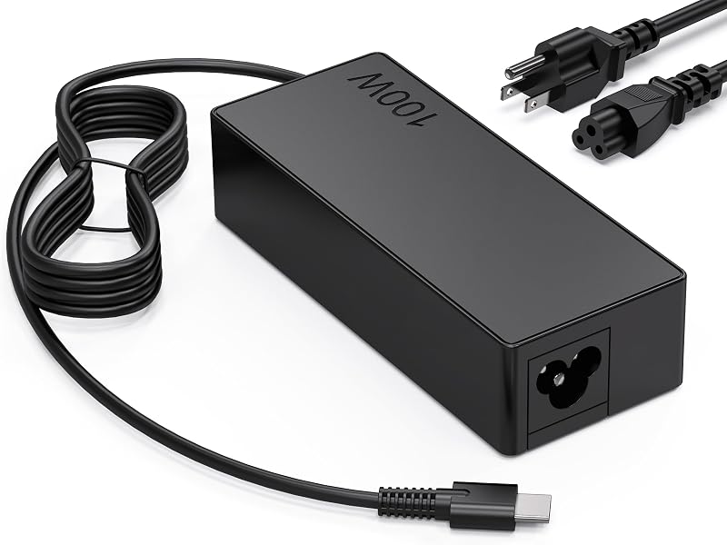 BULL-TECH Universal 100W USB C Laptop Charger Replacement for MacBook Lenovo dell hp Asus Acer Razer Blade Stealth Samsung Chrombook Charger Fast Charging Type C AC Adapter Power Cord Supply