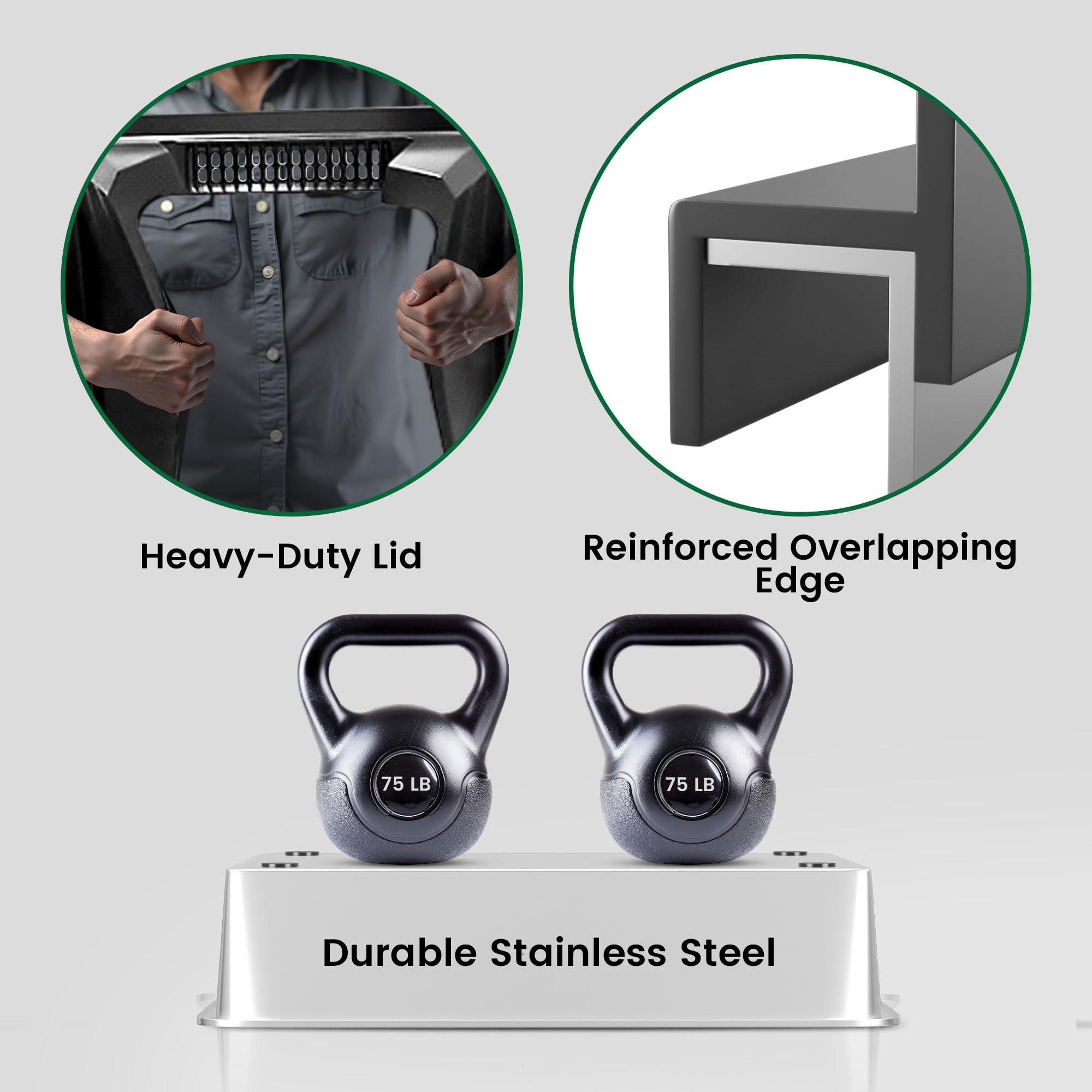 2-Pack XXXL Stainless Steel Cat Litter Box – Extra Large 28" L x 20" W with High Sides & Lid, Non-Stick, No Odor, Leak-Proof Metal Boxes for Large & Multiple Cats, Easy to Clean - image 6