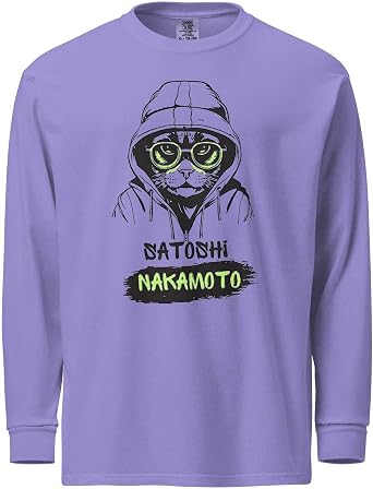 Satoshi Nakamoto Long Sleeve T-Shirt - Violet - 3XL