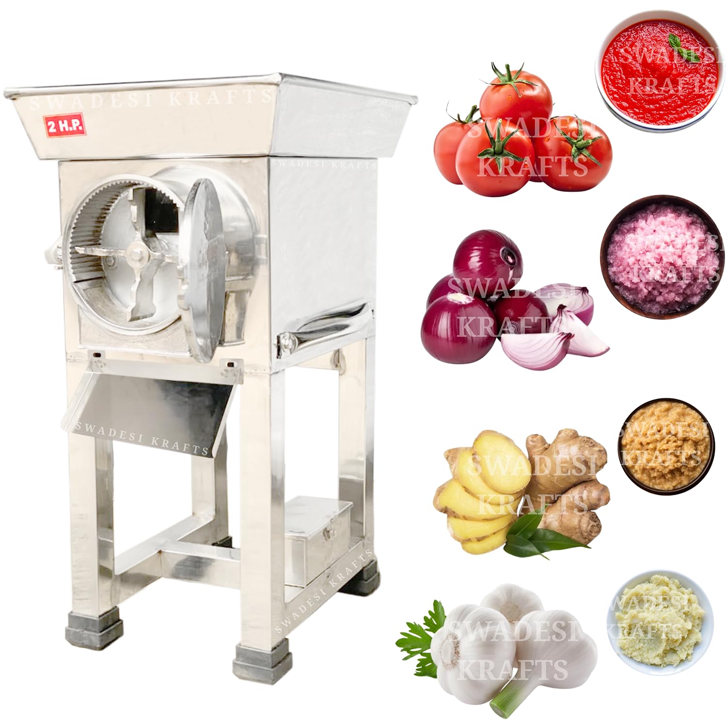 Stainless Vegetable Gravy Machine with 2-Hp Motor | Gravy Machine for Hotel Industrial Machine for Wet Grinder Capacity-30 - 35kgHr. A2-image-34