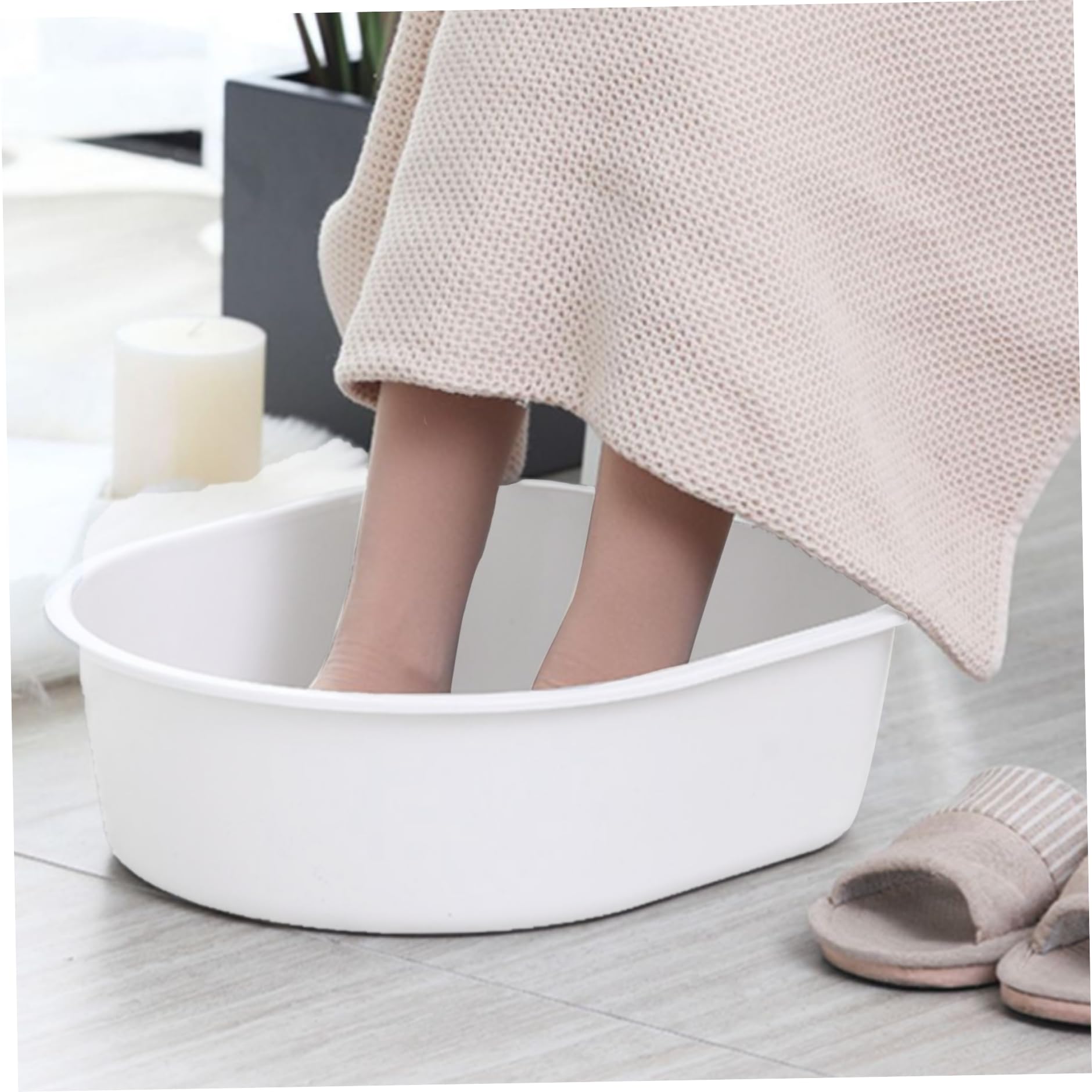 Vaschetta per pediluvio, 15x13x4, 5 Vaschetta per pediluvio portatile leggera con protuberanze massaggianti, Secchio per lavaggio domestico per lavare i piedi in ammollo per adulti, Lavabo b