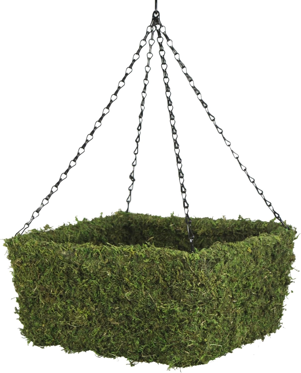 SuperMoss (29211) MossWeave Hanging Basket - Square, Fresh Green, Medium (12.5" Diameter)