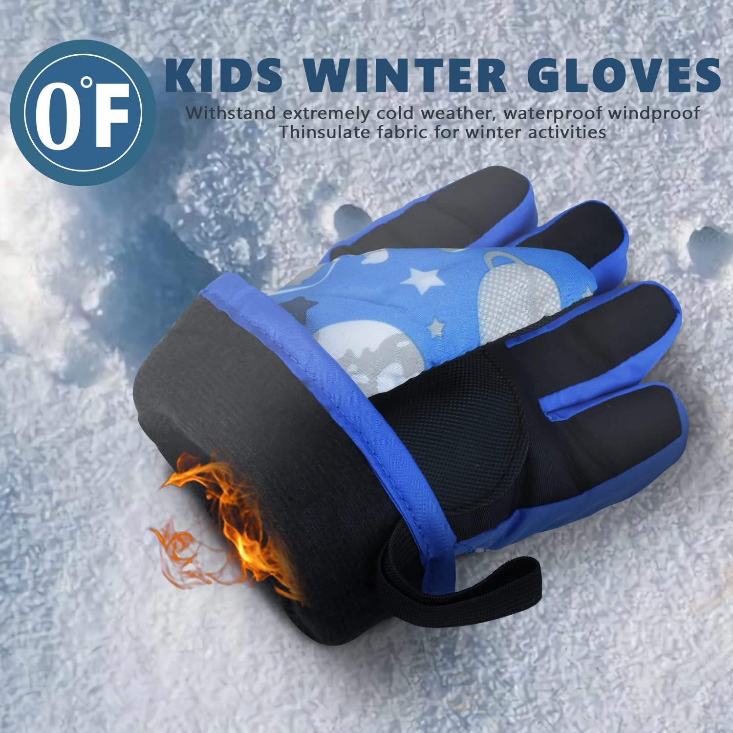 DARCHEN Kids Snow Gloves for Boys Girls Winter Waterproof Insulated Kids Ski Gloves Thickening Warm Windproof Outdoor Sports Gloves for Boys Girls : Clothing, Shoes & Jewelry