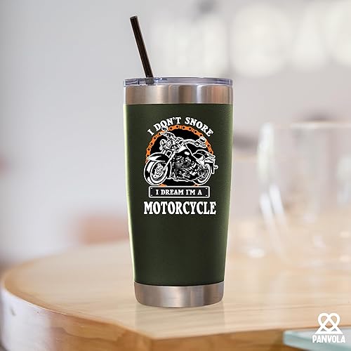 Miniatura 7 de Panvola Vaso de acero inoxidable con texto en inglés "I Don't Snore I Dream I'm A Motorcycle Snorers Motorcyclist Gift Biker Rider For Dad Husband
