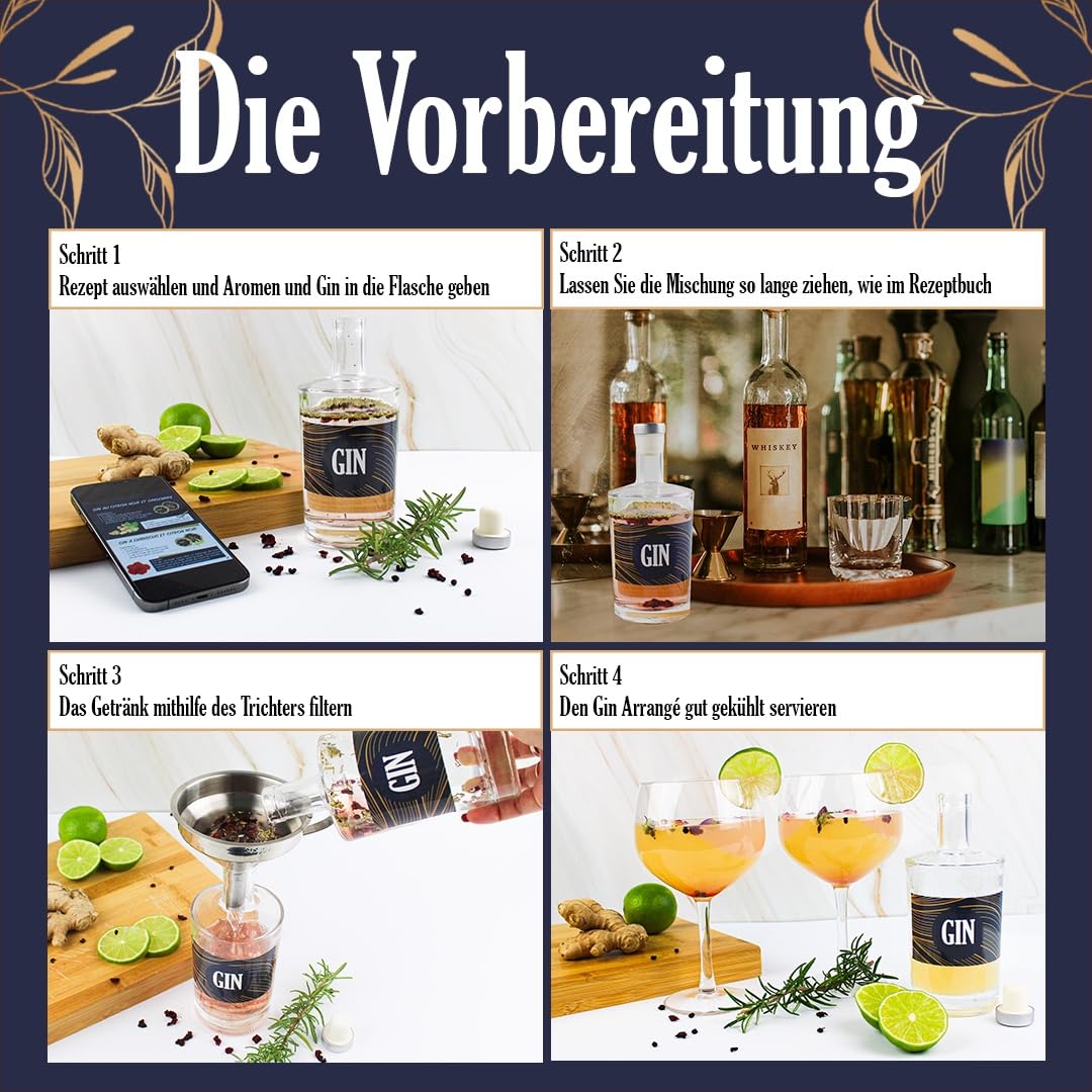 L&G® Gin set – Gewürz- und Zubehörset für personalisierte Kreationen, ideales einzigartiges Geschenk für Weihnachten, Geburtstag oder Valentinstag, unvergleichliches DIY-Verkostungserlebnis