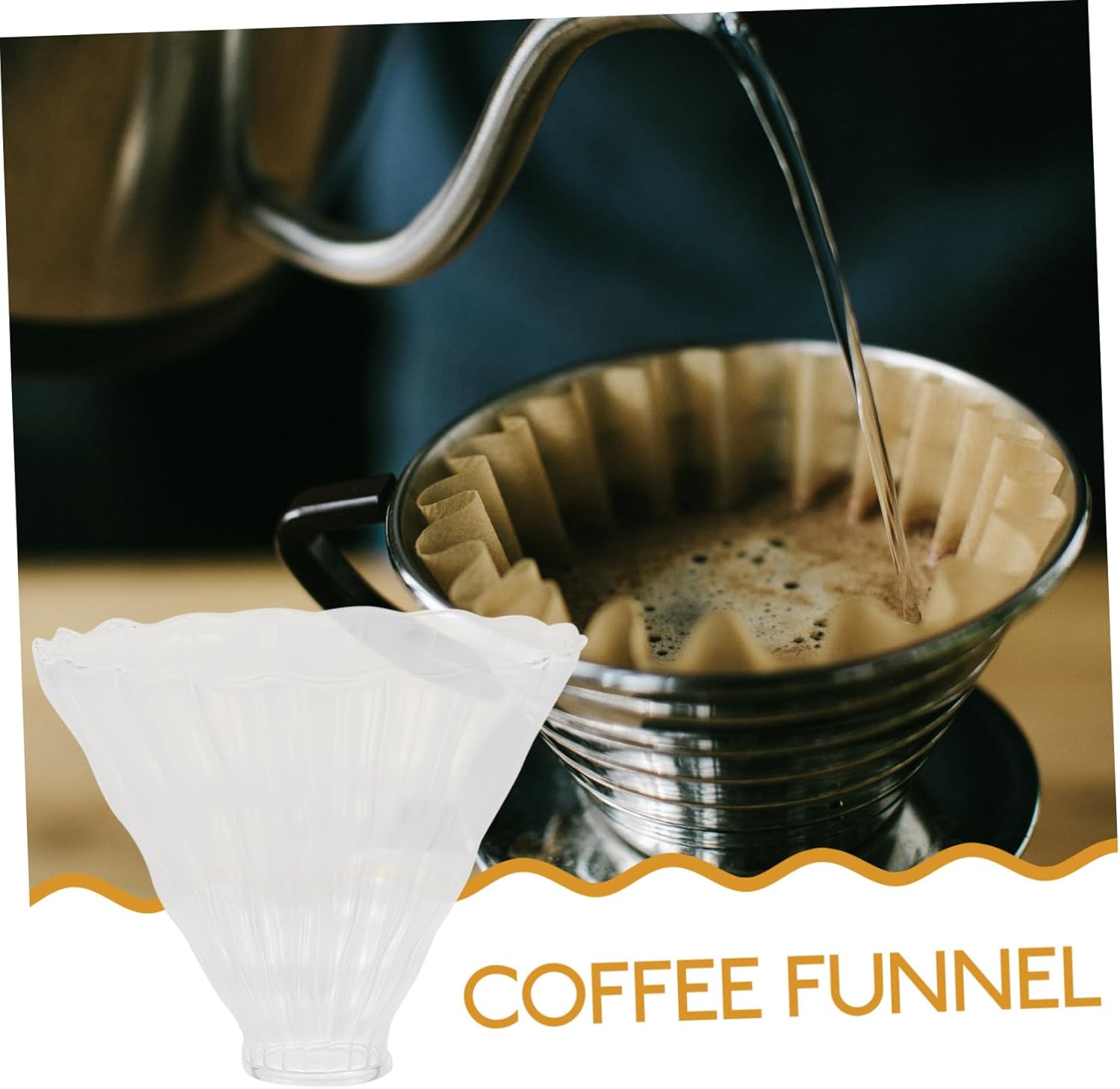 Gadpiparty 6pcs Coffee Filters Style Heat Resistant Glass Dripper Funnel for Drip Coffee Makers for Family Restaurant Hotel