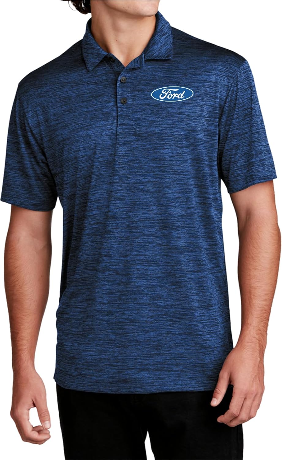 Ford Oval Chest Print Electric Heather Polo Shirt