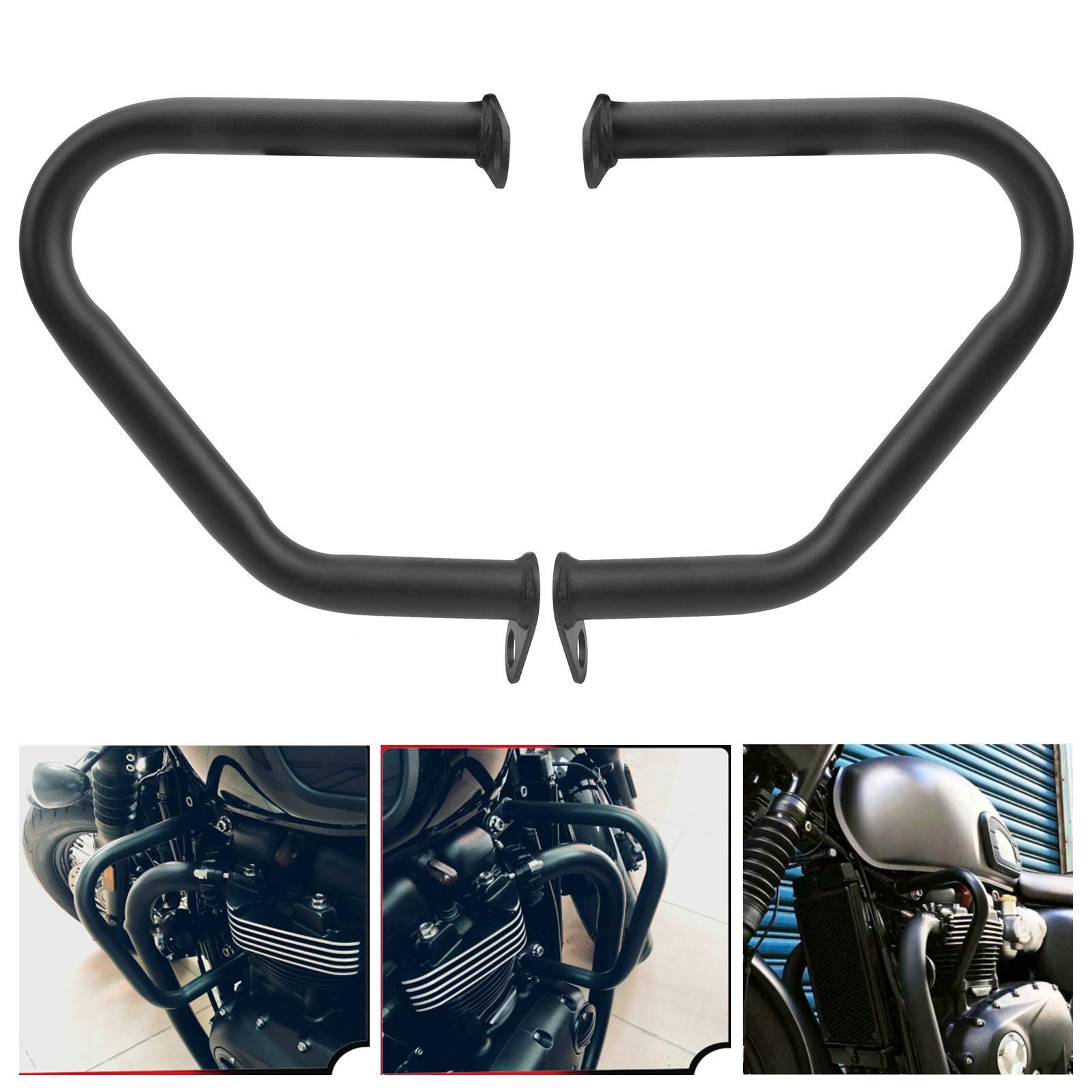 OUKENS 2 pezzi Protezione Motore Paramotore, FG007BK Protezioni Motore Sinistro E Destro sicurezza Corpo Accessorio adatto per Triumph Bonneville