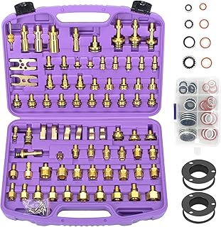 Car Air Conditioning Leak Detector Kit - 78pcs Automotive Air Conditioning Leak Test Kit, Brass AC Leak Detection Tools Connector Repair Kit for Car Truck Auto AC, Air Conditioning Tools & Equipment