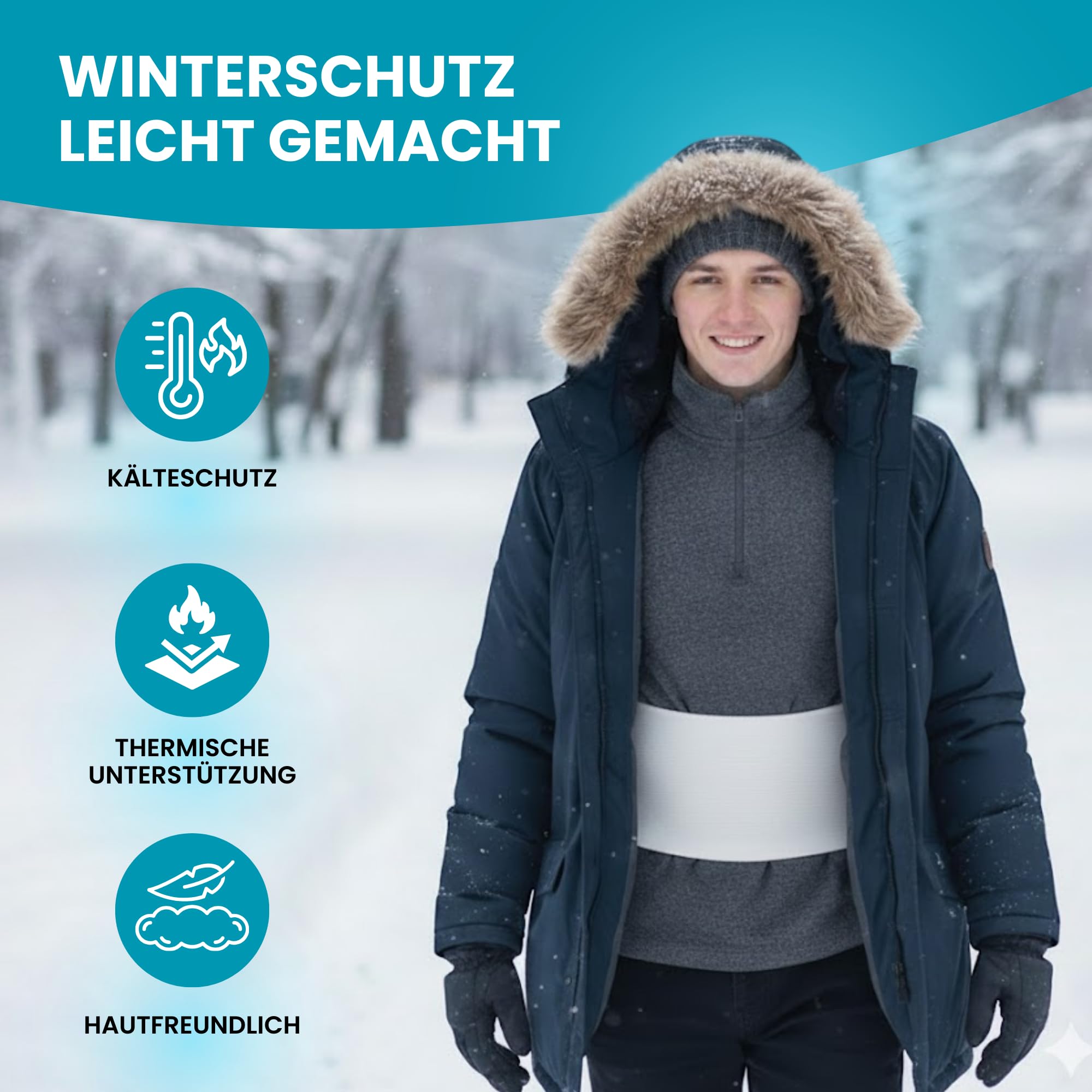 BeFit24 Nierenwärmer aus Angora Merino und Baumwolle, wärmend, atmungsaktiv, flexibel für Damen und Herren