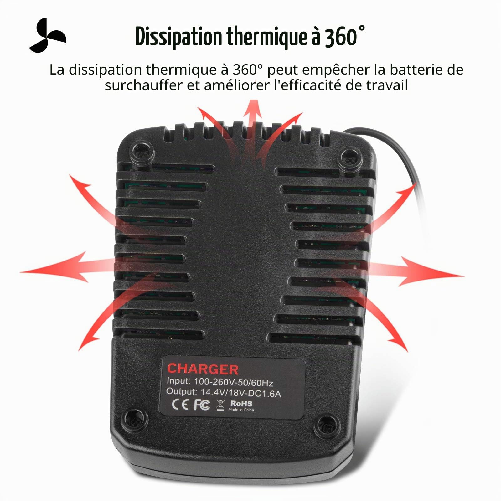 LabTEC 14.4V-18V Battery Charger for Bosch BC660, Replace Battery Charger for Bosch BAT619 BAT609G BAT618 2607336092 2607336236 2607336091 36618-02 37618-01 Power Tool