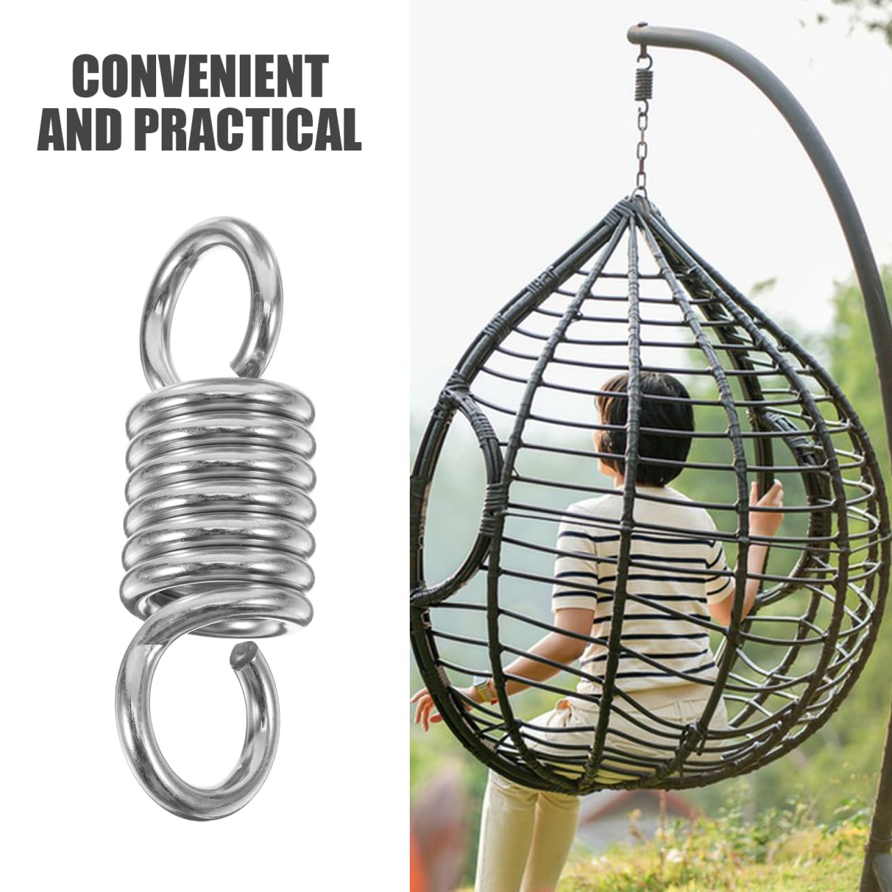 BESPORTBLE Hammock Chair Spring: 2pcs Swing Hooks Heavy Duty, Metal Hammock Spring, Replacement Swing Hook 7x40x130mm - Image 4