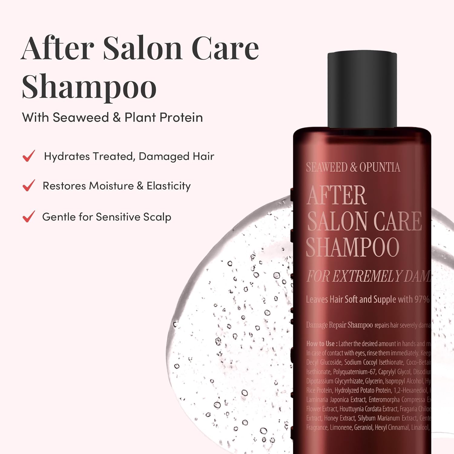CURLYSHYLL After Salon Care Shampoo for Damaged Hair | Professional Repair Solution | Moisturizing & Strengthening | Salon Quality | 360ml