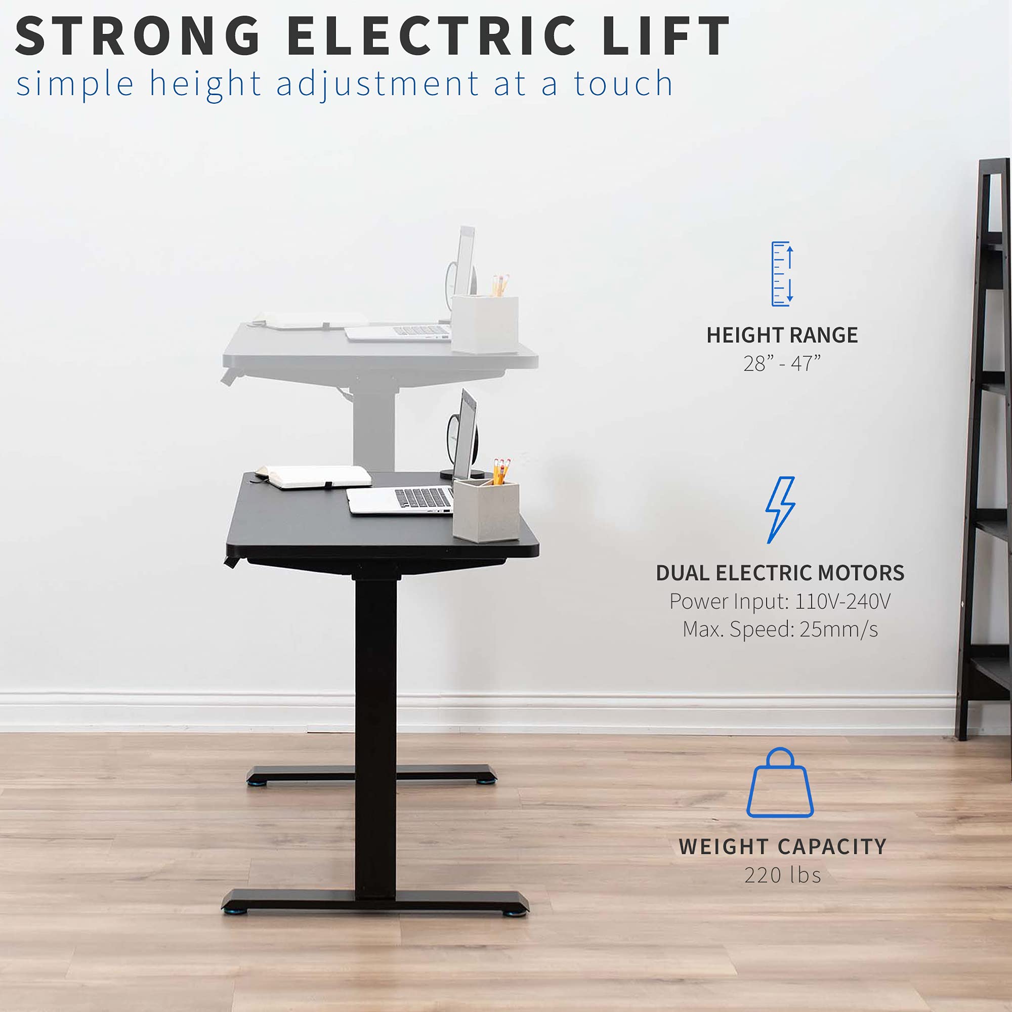 VIVO Electric Dual Motor Standing Desk Frame for 43 to 79 inch Table