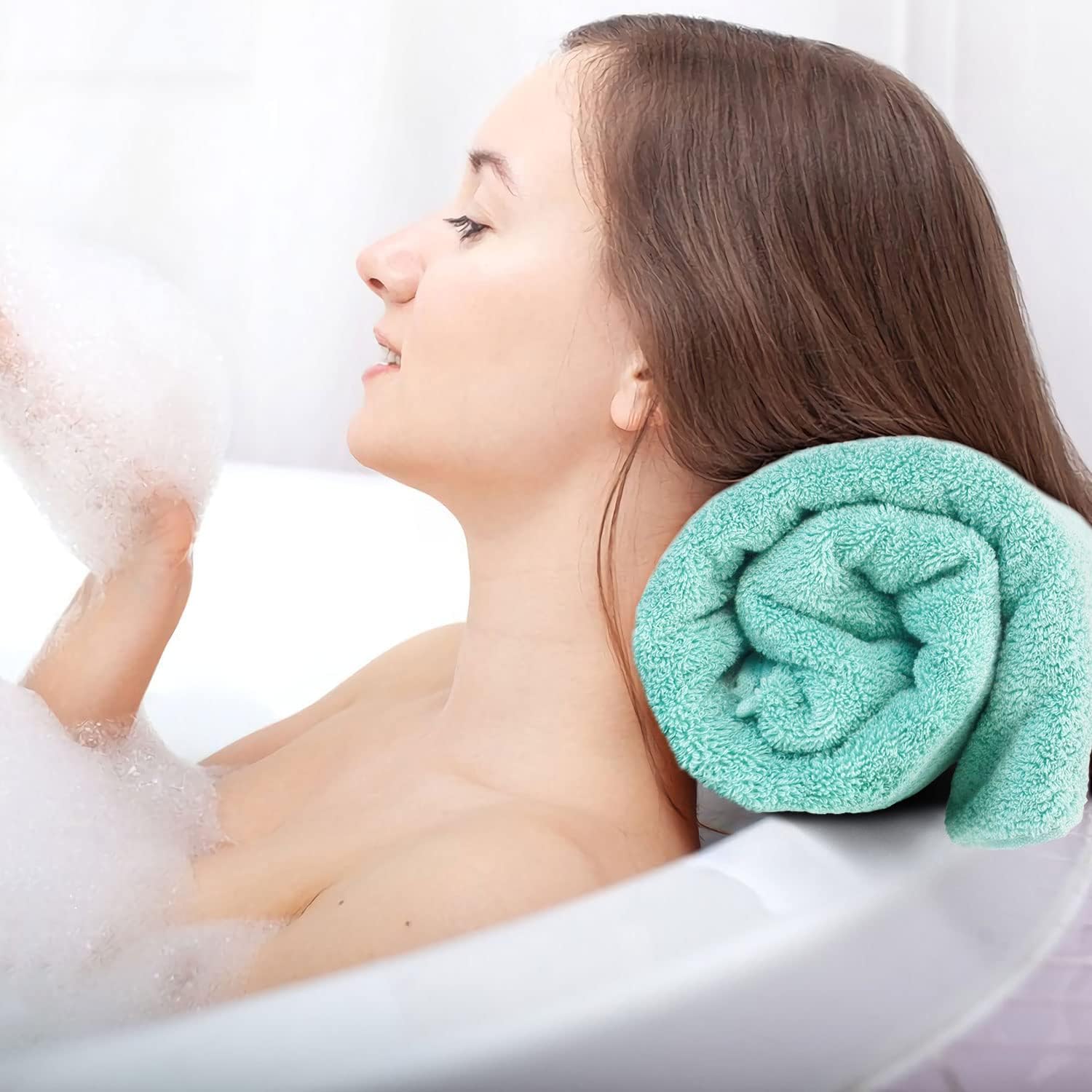 Cleanbear Bath Towels 10 Pack Shower Towels Set Soft Thick Bathroom Towel with Assorted Colors 55 by 27 1/2 Inches