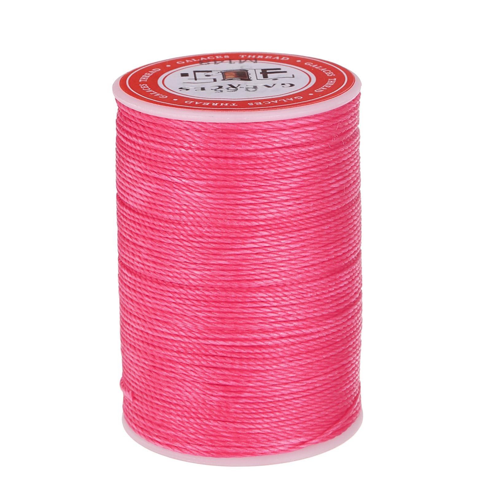 sourcing map Round Leather Sewing Waxed Thread, 85m / 93 Yards Wax Polyester String, 0.65mm Waxed Stitching Cord for Leather Crafts, Bookbinding, Bracelets Braided, Dusty Pink