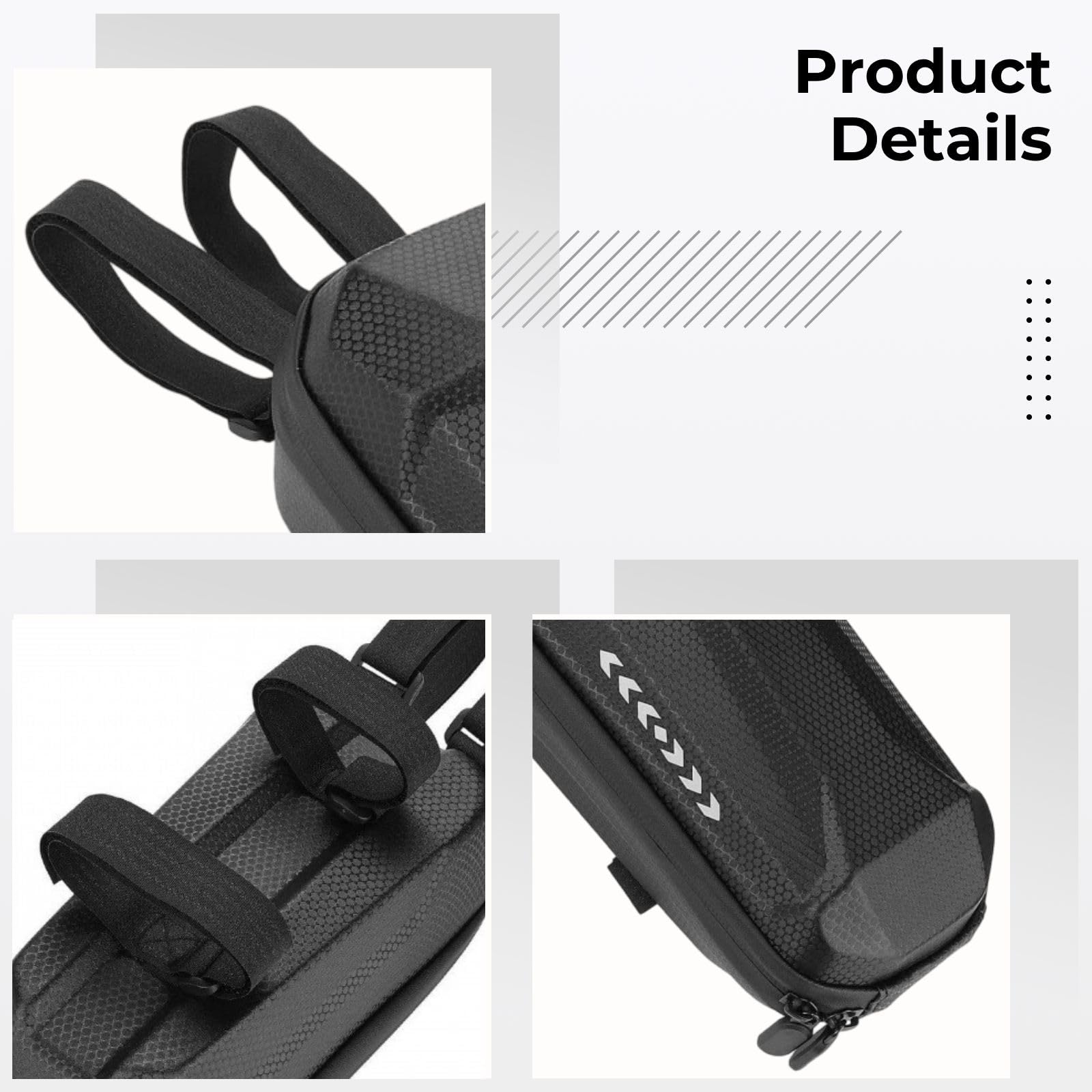 2L wasserdichte Scooter Lenkertaschen, 9,8 x 4,7 x 4,1 Zoll Hartschalen Eva Aufbewahrungstaschen, stoßdämpfend für E Scooter und E Bike, für Mountainbikes, Fronttasche mit Schnellverschluss