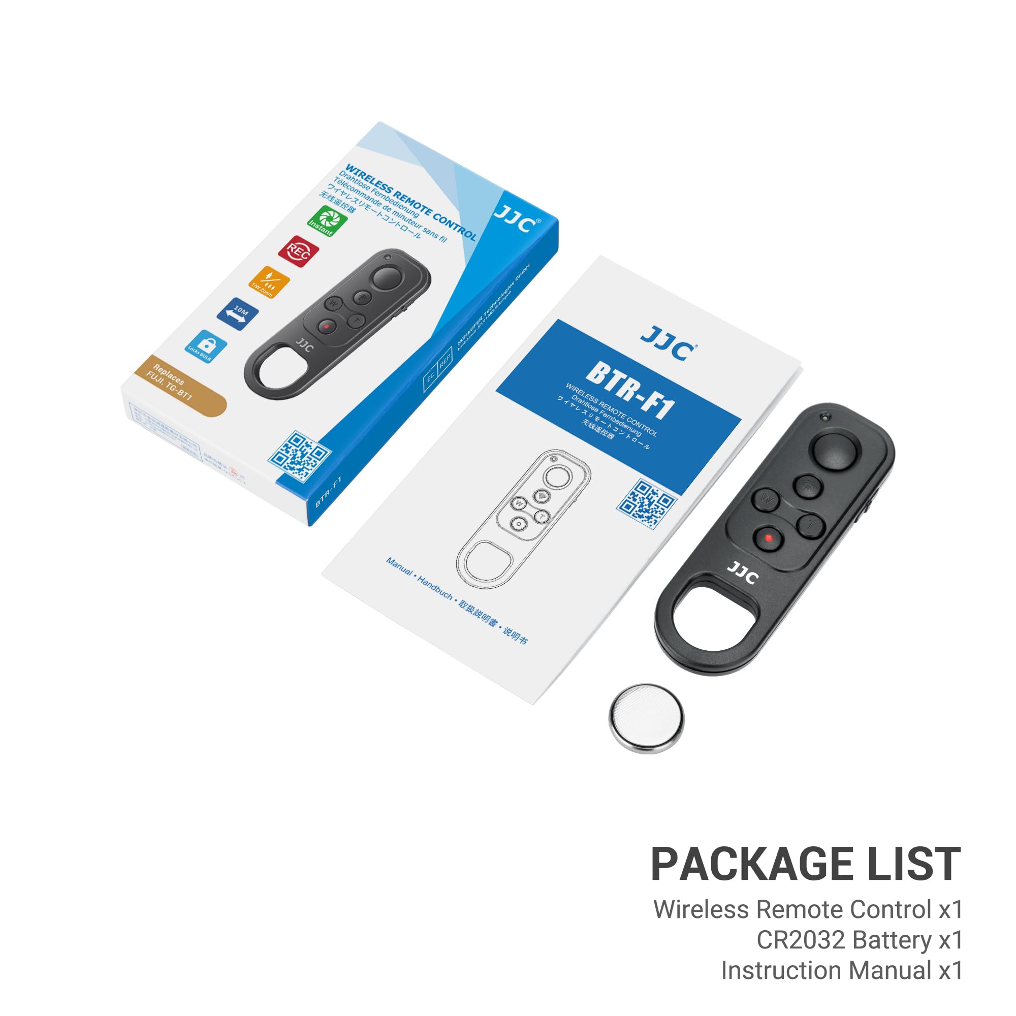 JJC Telecomando wireless Bluetooth per Fujifilm X-E5 X-M5 X-T50 X100VI X-S20, X-H2S, X-H2, X-T5, X-T4, X-T3, X-T30 II, X-T30, X-S103 – sostituisce per treppiede FUJI TG-BT1