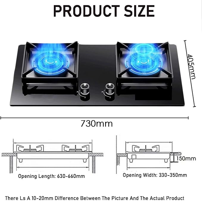 Estufa a gas 2 quemadores portátil con apagado automático miniatura 2