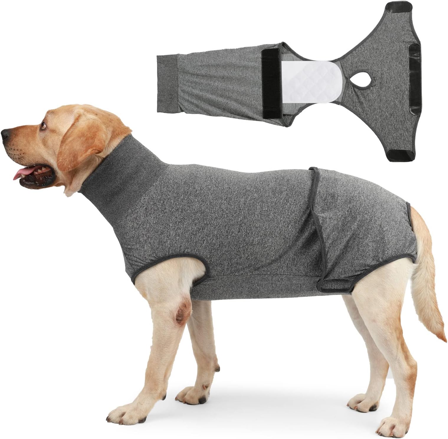 Arabest Dog Recovery Shirt, Professional Dog Surgery Recovery Shirt with 2 Puppy Nappies, for Abdominal Wounds or Skin Diseases with Breathable E-Collar Alternative (Medium)