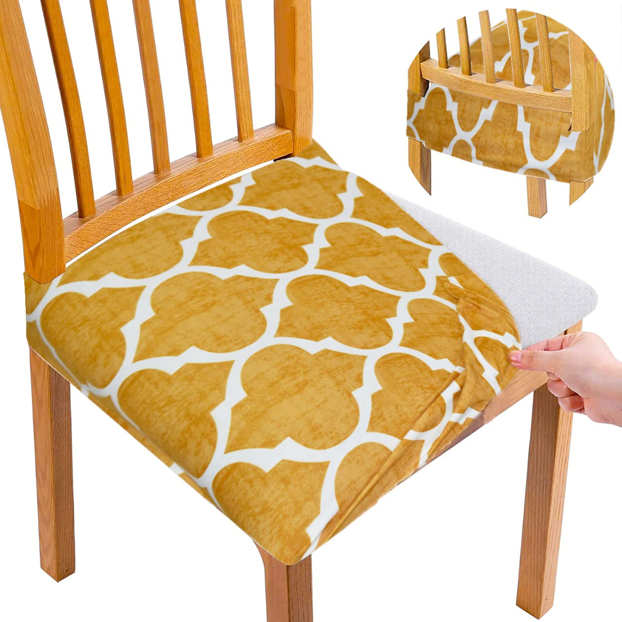 AMAZE ATTIRES Universal Size Dining Chair Seat Cover Set of 6 Seater
